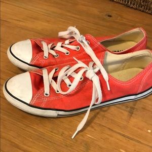 Coral/red Converse Chuck Taylors